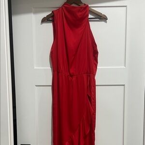 Chic Asymmetrical Red Dress